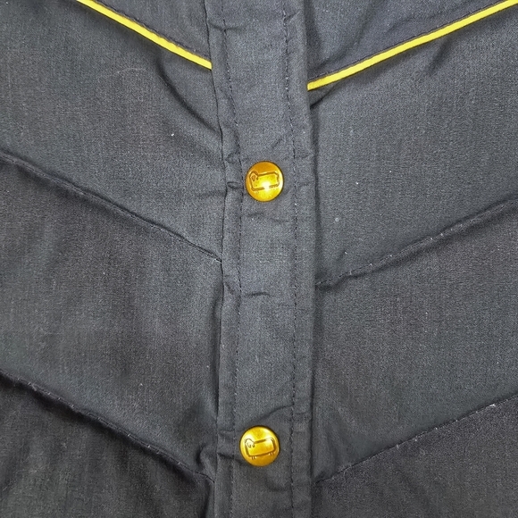 Vintage 70's Woolrich Teal Blue Women's Down Cropped Puffer Vest Size Large - Picture 4 of 9